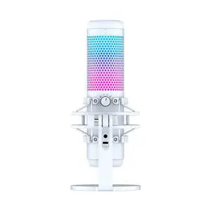 HyperX QuadCast S RGB USB Condenser Microphone with Shock Mount and Pop Filter for Gaming, Streaming, Podcasts, White