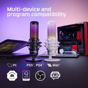 HyperX QuadCast S- USB Podcast/Gaming Microphone, for PC, PS4, PS5 and Mac