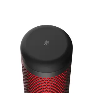 HyperX QuadCast - USB Condenser Gaming Microphone, for PC, PS4, PS5 and Mac, Anti-Vibration Shock Mount, Four Polar Patterns, Pop Filter, Gain Control, Podcasts, Twitch, YouTube, Discord, Red LED