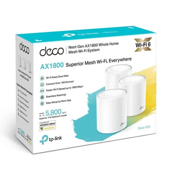 TP-Link - Deco X20 AX1800 Wi-Fi 6 System (3-Pack)